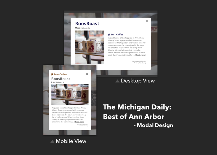 Screenshots of cards displayed on Best of Ann Arbor's website.