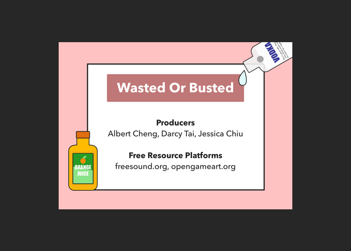 The title screen of Wasted or Busted.